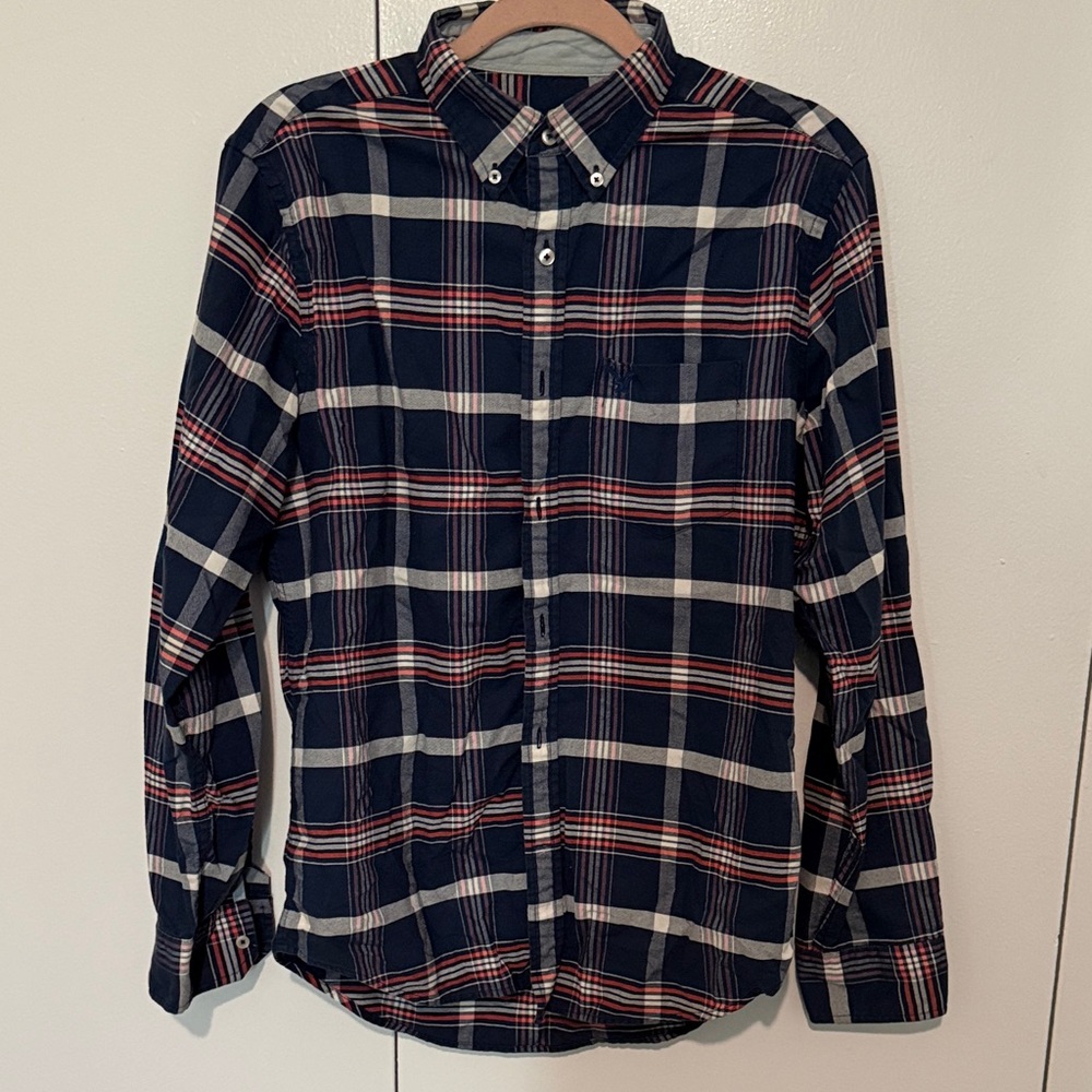 Vintage American Eagle Outfitters Blue and Red Checkered Shirt